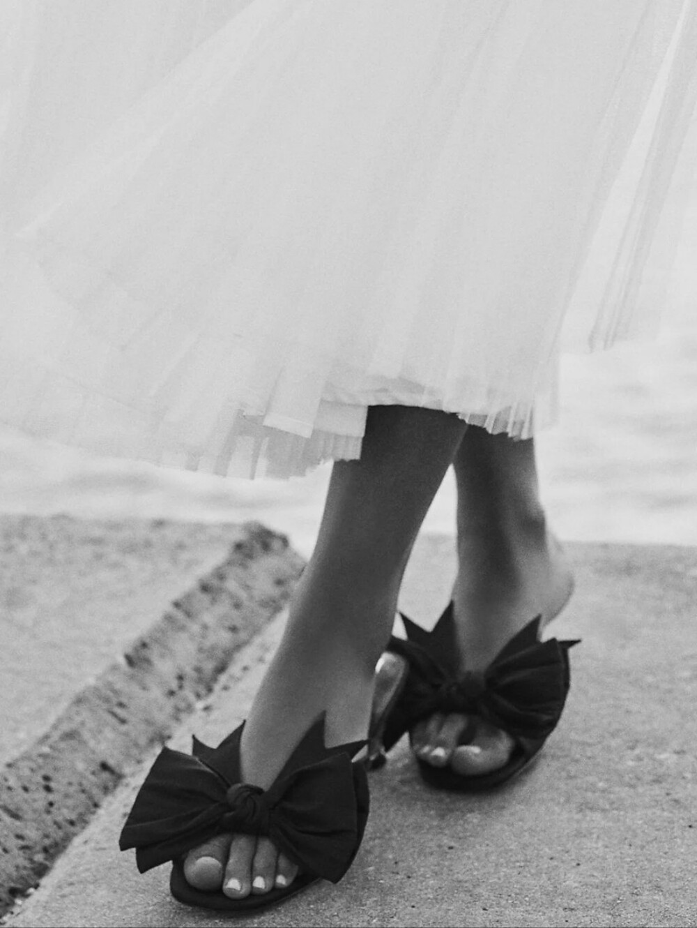 Black Kitten Heels with Bows